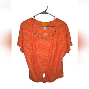 Orange Patterned Women's Top